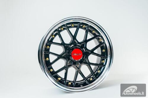 HART HR83 R19X9J 5X114.3/5X120 ET20 CB:74.1 Dark Hyper black and Diamond cut lip with Gold rivets