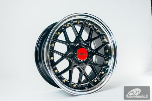 HART HR83 R19X9J 5X114.3/5X120 ET20 CB:74.1 Dark Hyper black and Diamond cut lip with Gold rivets