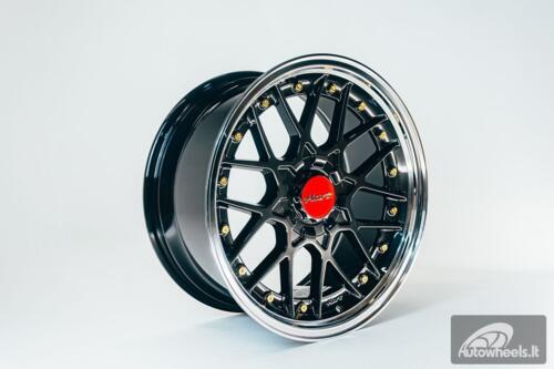 HART HR83 R19X9J 5X114.3/5X120 ET20 CB:74.1 Dark Hyper black and Diamond cut lip with Gold rivets