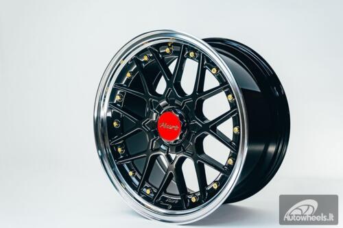 HART HR83 R19X9J 5X114.3/5X120 ET20 CB:74.1 Dark Hyper black and Diamond cut lip with Gold rivets