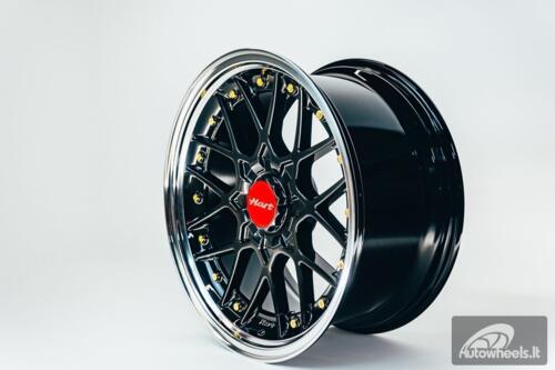 HART HR83 R19X9J 5X114.3/5X120 ET20 CB:74.1 Dark Hyper black and Diamond cut lip with Gold rivets