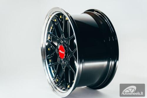 HART HR83 R19X9J 5X114.3/5X120 ET20 CB:74.1 Dark Hyper black and Diamond cut lip with Gold rivets