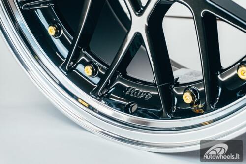HART HR83 R19X9J 5X114.3/5X120 ET20 CB:74.1 Dark Hyper black and Diamond cut lip with Gold rivets