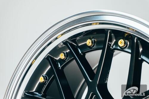 HART HR83 R19X9J 5X114.3/5X120 ET20 CB:74.1 Dark Hyper black and Diamond cut lip with Gold rivets