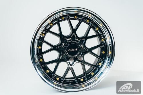 HART HR83 R19X10J 5X114.3/5X120 ET15 CB:74.1 Dark Hyper black and Diamond cut with Gold rivets