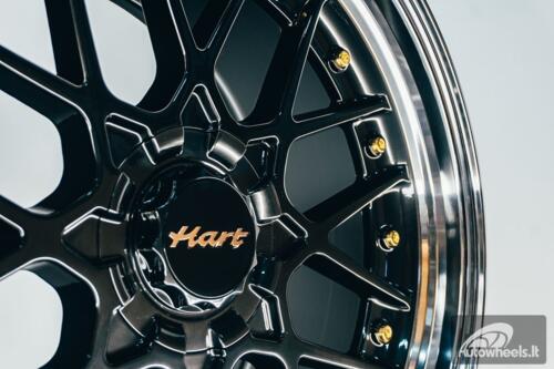 HART HR83 R19X10J 5X114.3/5X120 ET15 CB:74.1 Dark Hyper black and Diamond cut with Gold rivets