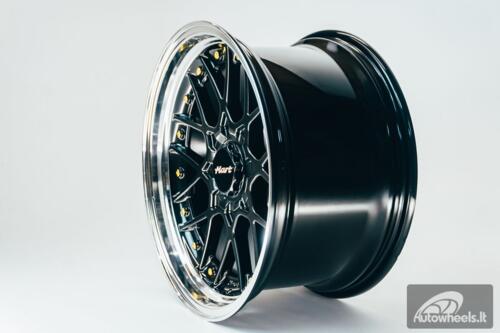 HART HR83 R19X10J 5X114.3/5X120 ET15 CB:74.1 Dark Hyper black and Diamond cut with Gold rivets