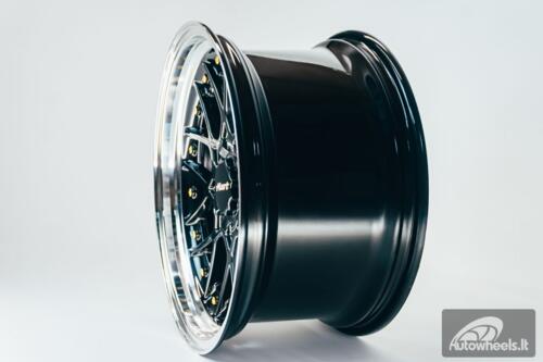HART HR83 R19X10J 5X114.3/5X120 ET15 CB:74.1 Dark Hyper black and Diamond cut with Gold rivets