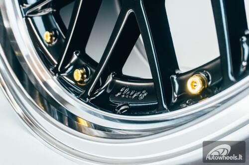 HART HR83 R19X10J 5X114.3/5X120 ET15 CB:74.1 Dark Hyper black and Diamond cut with Gold rivets