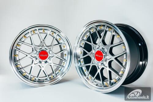 HART HR83 R19X9J 5X100/5X108 ET30 CB:73.1 Hyper black and Diamond cut lip with Gold rivets