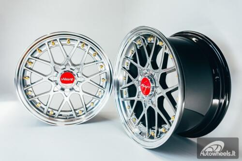 HART HR83 R19X9J 5X100/5X108 ET30 CB:73.1 Hyper black and Diamond cut lip with Gold rivets
