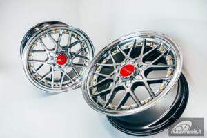 HART HR83 R19X9J 5X100/5X108 ET30 CB:73.1 Hyper black and Diamond cut lip with Gold rivets