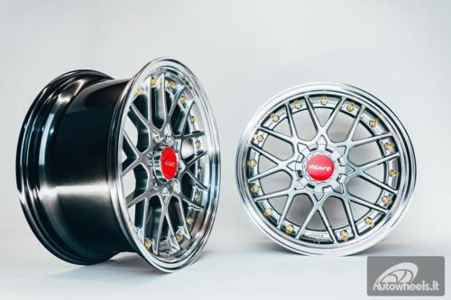 HART HR83 R19X9J 5X112/5X114.3 ET30 CB:73.1 Hyper black and Diamond cut lip with Gold rivets