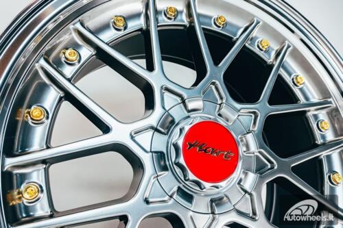 HART HR83 R19X9J 5X112/5X114.3 ET30 CB:73.1 Hyper black and Diamond cut lip with Gold rivets