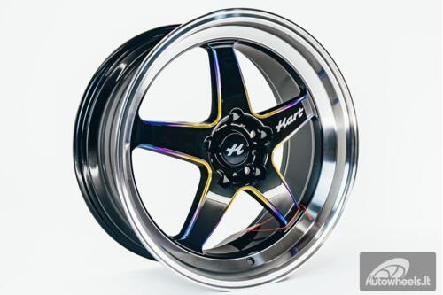 Ratlankis HART HR77 R18X8.5J 5X114.3 ET30 CB:73.1 Black with Mirror Cut lip Lip and Neo Chrome