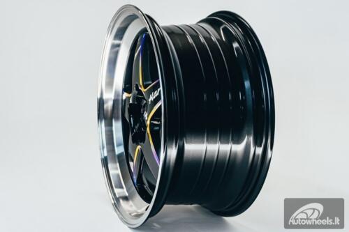 Ratlankis HART HR77 R18X8.5J 5X114.3 ET30 CB:73.1 Black with Mirror Cut lip Lip and Neo Chrome