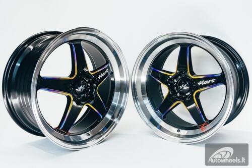Ratlankis HART HR77 R18X8.5J 5X114.3 ET30 CB:73.1 Black with Mirror Cut lip Lip and Neo Chrome