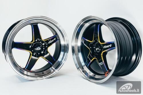 Ratlankis HART HR77 R18X8.5J 5X114.3 ET30 CB:73.1 Black with Mirror Cut lip Lip and Neo Chrome