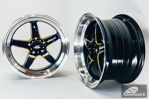 Ratlankis HART HR77 R18X8.5J 5X114.3 ET30 CB:73.1 Black with Mirror Cut lip Lip and Neo Chrome