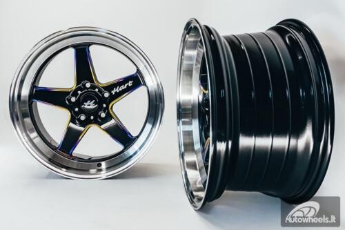 Ratlankis HART HR77 R18X8.5J 5X114.3 ET30 CB:73.1 Black with Mirror Cut lip Lip and Neo Chrome