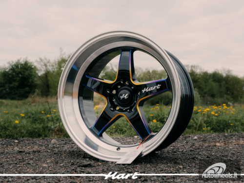Ratlankis HART HR77 R18X8.5J 5X114.3 ET30 CB:73.1 Black with Mirror Cut lip Lip and Neo Chrome