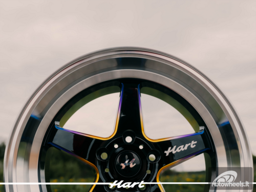 Ratlankis HART HR77 R18X8.5J 5X114.3 ET30 CB:73.1 Black with Mirror Cut lip Lip and Neo Chrome