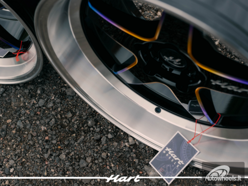 Ratlankis HART HR77 R18X8.5J 5X114.3 ET30 CB:73.1 Black with Mirror Cut lip Lip and Neo Chrome