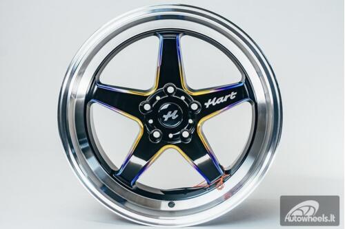 Ratlankis HART HR77 R18X9.5J 5X114.3 ET22 CB:73.1 Black with Mirror Cut lip Lip and Neo Chrome