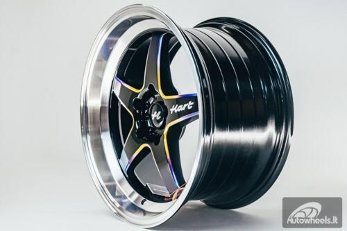 Ratlankis HART HR77 R18X9.5J 5X114.3 ET22 CB:73.1 Black with Mirror Cut lip Lip and Neo Chrome