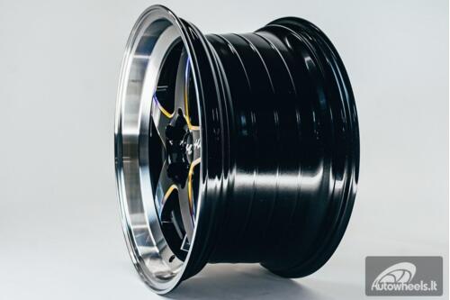 Ratlankis HART HR77 R18X9.5J 5X114.3 ET22 CB:73.1 Black with Mirror Cut lip Lip and Neo Chrome