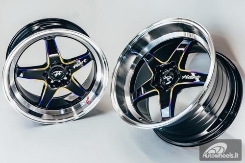 Ratlankis HART HR77 R18X9.5J 5X114.3 ET22 CB:73.1 Black with Mirror Cut lip Lip and Neo Chrome