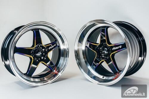 Ratlankis HART HR77 R18X9.5J 5X114.3 ET22 CB:73.1 Black with Mirror Cut lip Lip and Neo Chrome