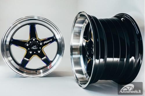 Ratlankis HART HR77 R18X9.5J 5X114.3 ET22 CB:73.1 Black with Mirror Cut lip Lip and Neo Chrome