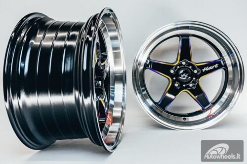 Ratlankis HART HR77 R18X9.5J 5X114.3 ET22 CB:73.1 Black with Mirror Cut lip Lip and Neo Chrome