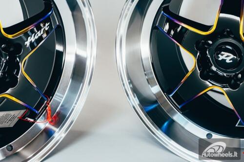 Ratlankis HART HR77 R18X9.5J 5X114.3 ET22 CB:73.1 Black with Mirror Cut lip Lip and Neo Chrome