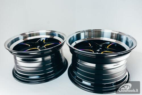 Ratlankis HART HR77 R18X9.5J 5X114.3 ET22 CB:73.1 Black with Mirror Cut lip Lip and Neo Chrome