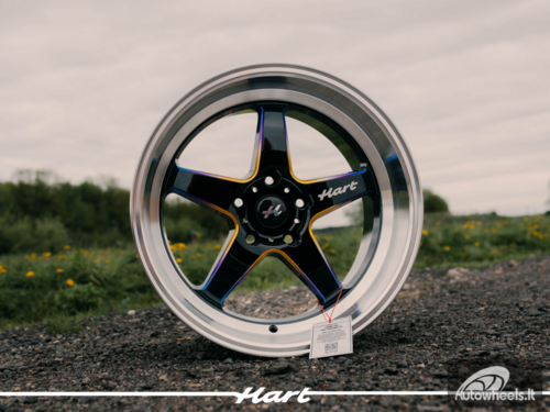 Ratlankis HART HR77 R18X9.5J 5X114.3 ET22 CB:73.1 Black with Mirror Cut lip Lip and Neo Chrome