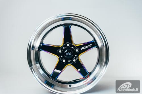 Ratlankis HART HR77 R18X10.5J 5X114.3 ET12 CB:73.1 Black with Mirror Cut lip Lip and Neo Chrome