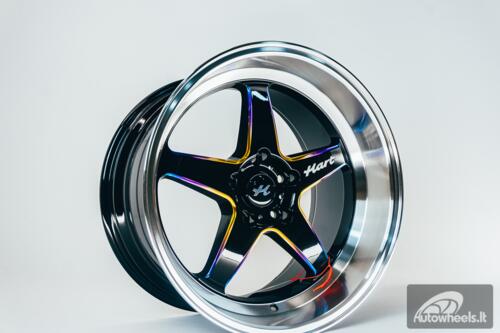 Ratlankis HART HR77 R18X10.5J 5X114.3 ET12 CB:73.1 Black with Mirror Cut lip Lip and Neo Chrome
