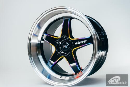Ratlankis HART HR77 R18X10.5J 5X114.3 ET12 CB:73.1 Black with Mirror Cut lip Lip and Neo Chrome