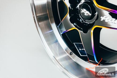 Ratlankis HART HR77 R18X10.5J 5X114.3 ET12 CB:73.1 Black with Mirror Cut lip Lip and Neo Chrome