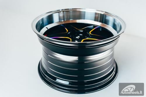 Ratlankis HART HR77 R18X10.5J 5X114.3 ET12 CB:73.1 Black with Mirror Cut lip Lip and Neo Chrome