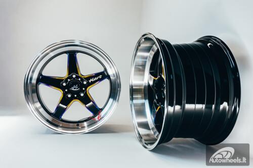 Ratlankis HART HR77 R18X10.5J 5X114.3 ET12 CB:73.1 Black with Mirror Cut lip Lip and Neo Chrome