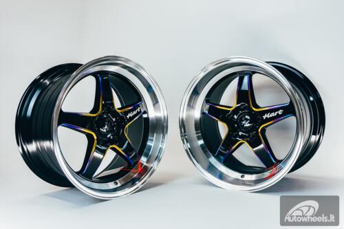 Ratlankis HART HR77 R18X10.5J 5X114.3 ET12 CB:73.1 Black with Mirror Cut lip Lip and Neo Chrome