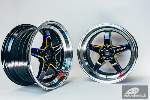 Ratlankis HART HR77 R18X10.5J 5X114.3 ET12 CB:73.1 Black with Mirror Cut lip Lip and Neo Chrome