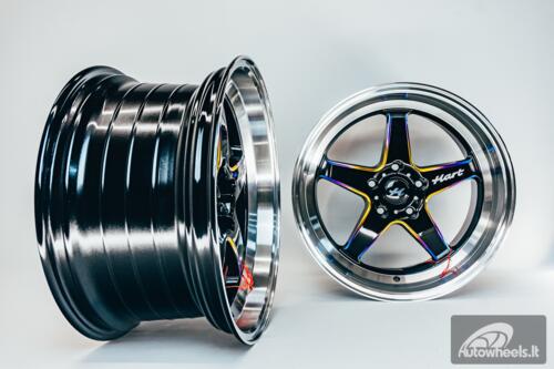 Ratlankis HART HR77 R18X10.5J 5X114.3 ET12 CB:73.1 Black with Mirror Cut lip Lip and Neo Chrome