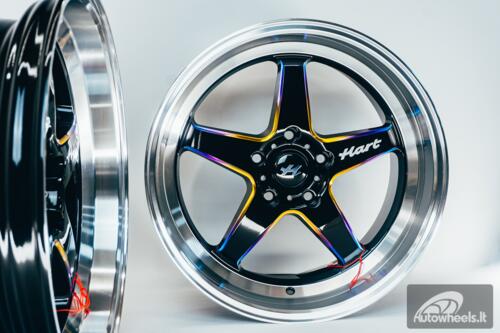 Ratlankis HART HR77 R18X10.5J 5X114.3 ET12 CB:73.1 Black with Mirror Cut lip Lip and Neo Chrome