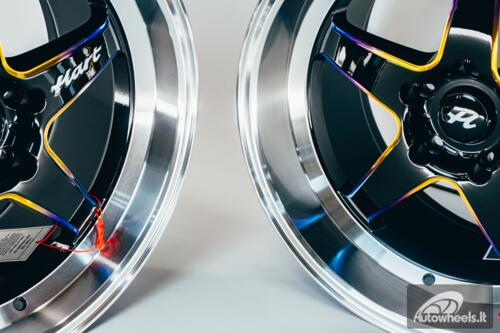 Ratlankis HART HR77 R18X10.5J 5X114.3 ET12 CB:73.1 Black with Mirror Cut lip Lip and Neo Chrome