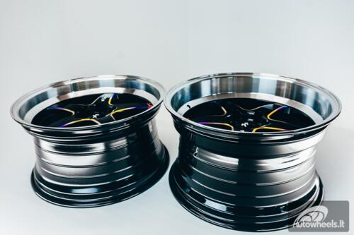 Ratlankis HART HR77 R18X10.5J 5X114.3 ET12 CB:73.1 Black with Mirror Cut lip Lip and Neo Chrome