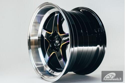Ratlankis HART HR77 R18X10.5J 5X114.3 ET12 CB:73.1 Black with Mirror Cut lip Lip and Neo Chrome